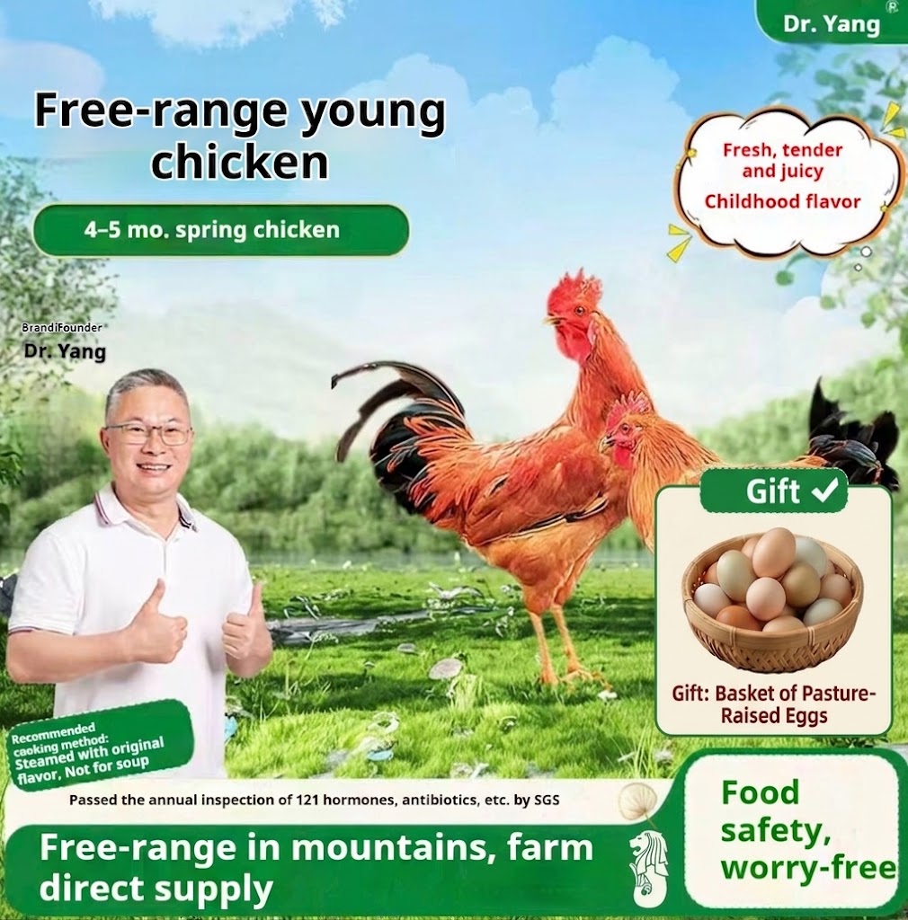 Free-Range Spring Chicken (4–5 mos) – Ideal for Light Simmering & Steaming